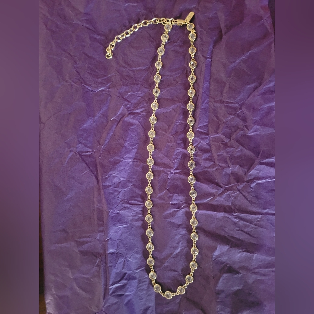 Melinda maria "She's So Fire" Necklace Gold with White Diamondettes